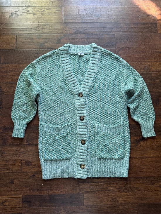 Steve Madden Sweaters - Steve Madden Mint Green Chunky Knit Button-Front Cardigan